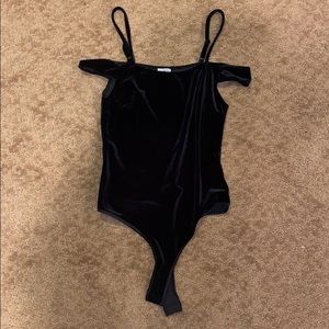 Guess Black Velvet Bodysuit